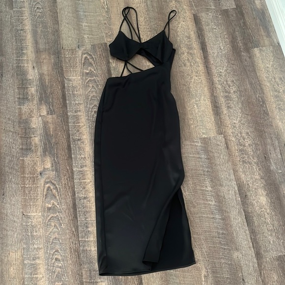 Zara Dresses & Skirts - Zara Cutout Black Midi Dress